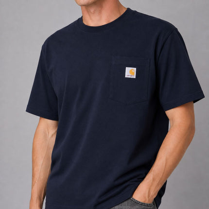 Mens T-Shirts Premium Brand Short Sleeve Heavyweight – Navy