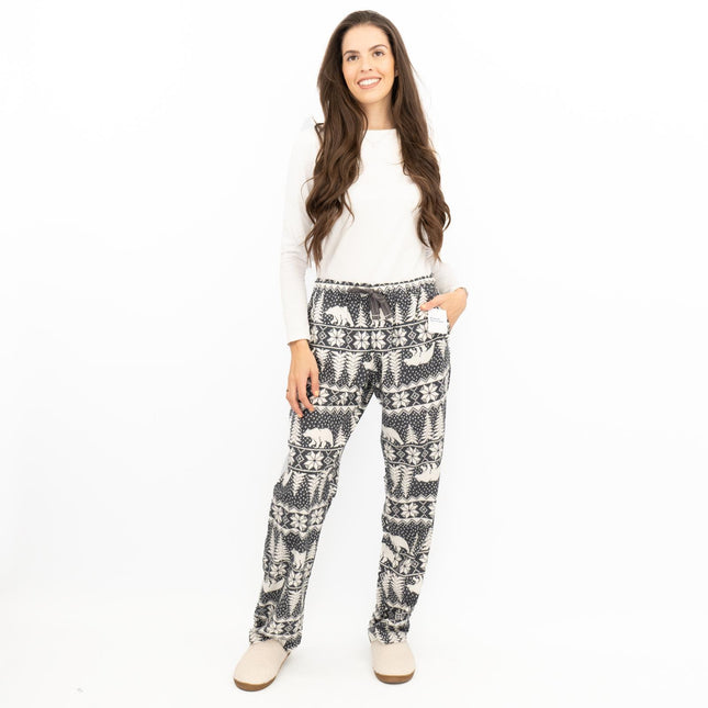 Old Navy Gap Womens Grey Polar Bear Christmas Pyjama Bottoms Elasticated Waist Trousers-Quality Brands Outlet-