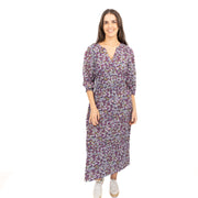 Seasalt Purple Fawn Dress Waisted Midi Organic Cotton - Quality Brands Outlet