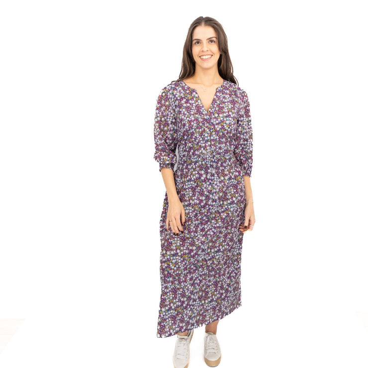 Seasalt Purple Fawn Dress Waisted Midi Organic Cotton - Quality Brands Outlet