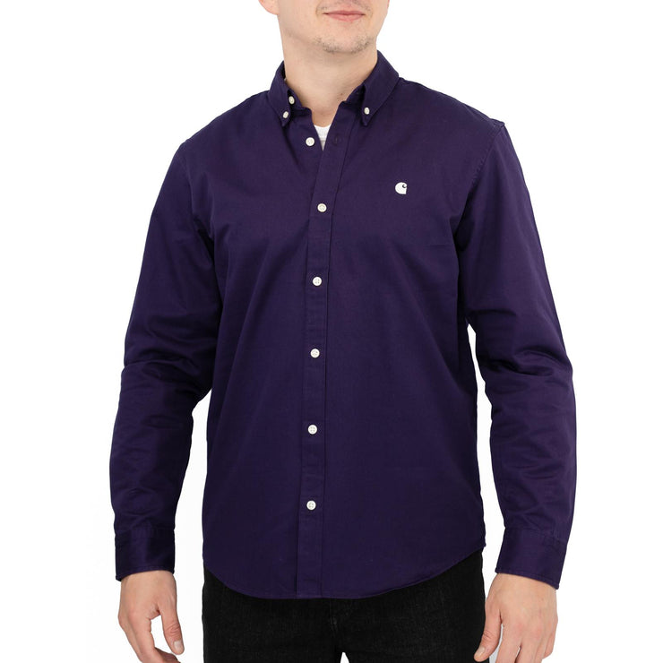 Carhartt WIP Mens Shirt Long Sleeve Madison Purple