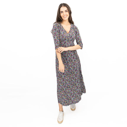 Seasalt Maggie Maxi Dress Navy Floral Moor Maritime-Quality Brands Outlet-
