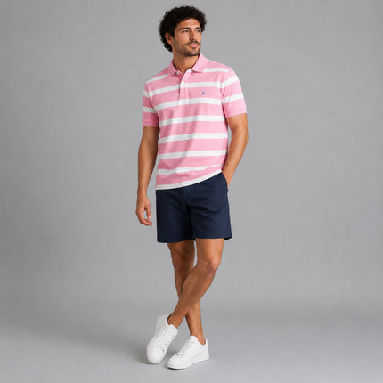 Joules Woody Striped Polo Shirt Navy Short Sleeve - Quality Brands Outlet