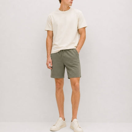 M&S Pure Cotton Jersey Shorts Elasticated Waist Green - Quality Brands Outlet