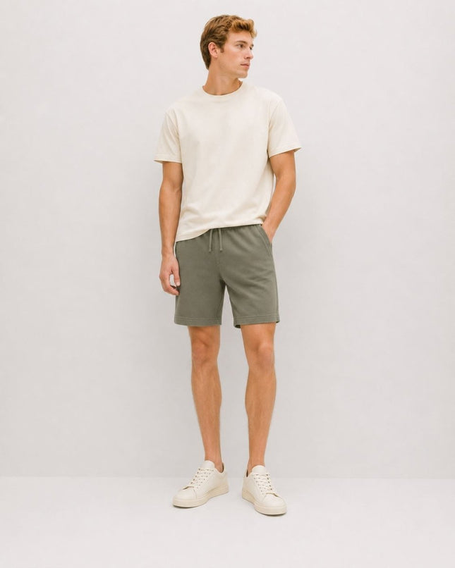 M&S Pure Cotton Jersey Shorts Elasticated Waist Green - Quality Brands Outlet