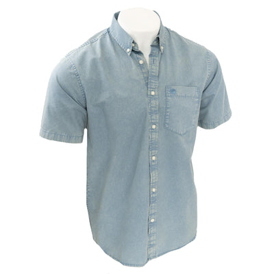 Carhartt WIP Men Gilman Blue Short Sleeve Shirt - Quality Brands Outlet