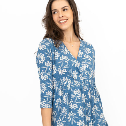Seasalt Sky Branch Blue Elderflower Shadow Midi Dress-Quality Brands Outlet-