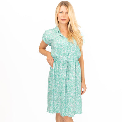 Joules Anne Aqua Green Tie Waist Relaxed Fit Dress - Quality Brands Outlet