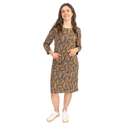 White Stuff Willow Grey Leaves Dress-Quality Brands Outlet-