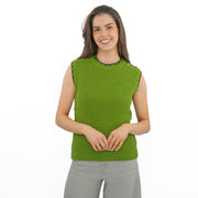 M&S Scalloped Crew Neck Button Detail Vest Tank Top - Quality Brands Outlet