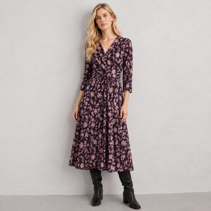 Womens Seasalt Dress Chapelle Jersey Floral Purple Regular-Quality Brands Outlet-