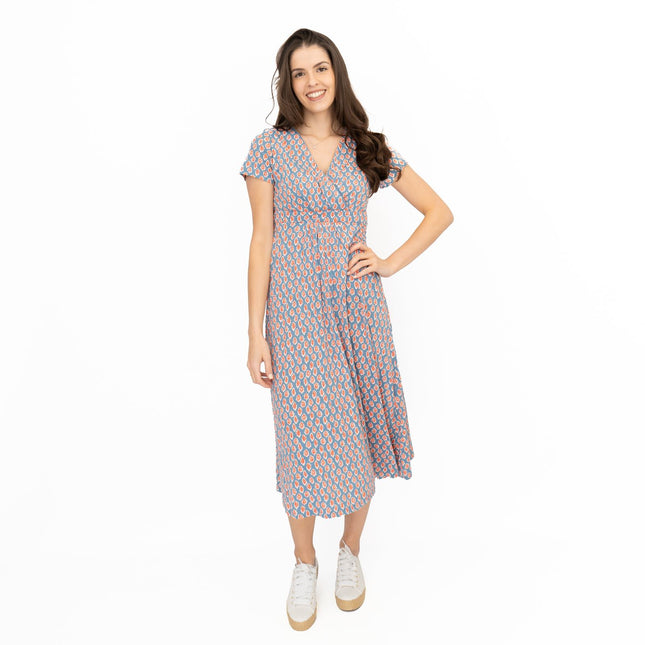 Seasalt Chapelle Dress Blue Seaweed Stamp Tid