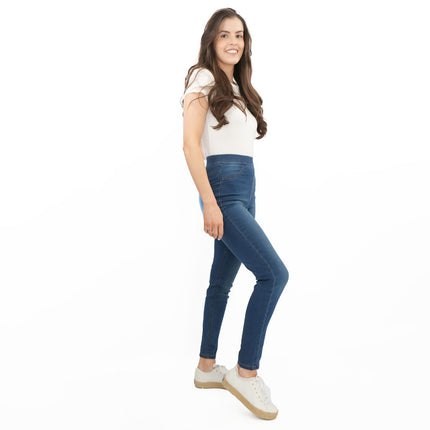M&S Blue Jegging High Waist Ankle Grazer Skinny Leg Jeans-Quality Brands Outlet-