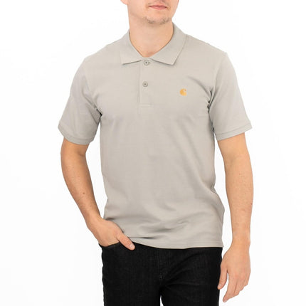 Premium Brand Mens Polo Shirt Chase Pique Cotton Grey-Quality Brands Outlet-