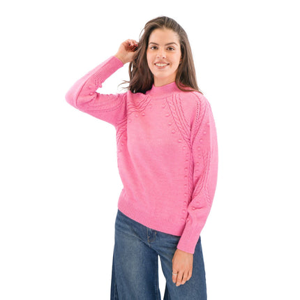 M&S Pink Rib & Bobble Jumper - Quality Brands Outlet