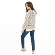 M&S Womens Striped Longline Hoodie Pure Cotton - Quality Brands Outlet