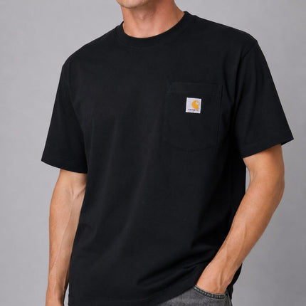 Mens T-Shirts Premium Brand Short Sleeve Heavyweight – Black