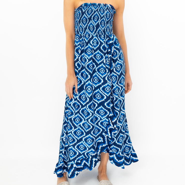 Monsoon Beach Bandeau Dress - Blue Tie-Dye Tube Style Dress Quality Brands Outlet Monsoon Beach Bandeau Dress - Blue Tie-Dye Tube Style Dress Quality Brands Outlet