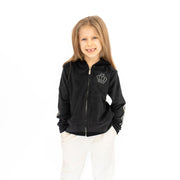 Lipsy Girl Kids Sequin Full Zip Black Velour Hoodies