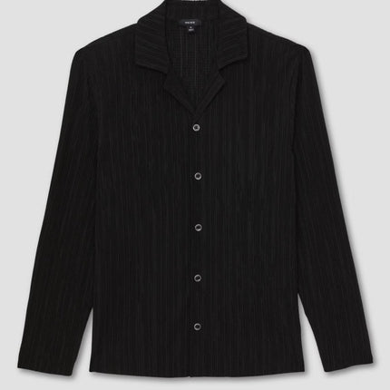 Aubry Cuban Shirts Long Sleeve Collared Black-Quality Brands Outlet-