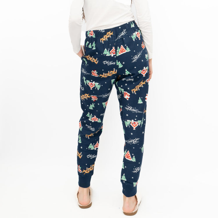 Old Navy Gap Womens Blue Santa Sleigh Christmas Jogger Style Pyjama Bo Quality Brands Outlet