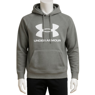 Under Armour Mens Hoodie Classic Classic Large Logo Mid Grey - Quality Brands Outlet
