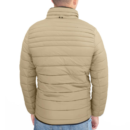 Nautica Performance Double Zip Puffer Jacket Tan