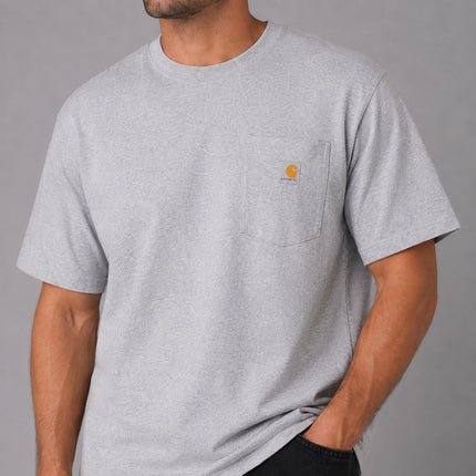Mens T-Shirts Premium Brand Heavyweight Short Sleeve – Grey