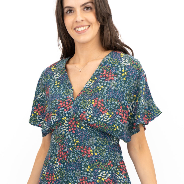 Seasalt Wilsey Empire Line Dress Teal Green - Quality Brands Outlet