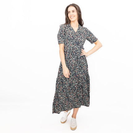 Seasalt Grey Priddacombe Short Sleeve Midi Dress-Quality Brands Outlet-