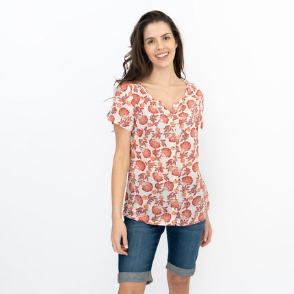 Seasalt Womens Spring Window Top Scallop Floral Chalk-Quality Brands Outlet-