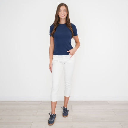 M&S Crop Slim Leg Jeans White-Quality Brands Outlet-