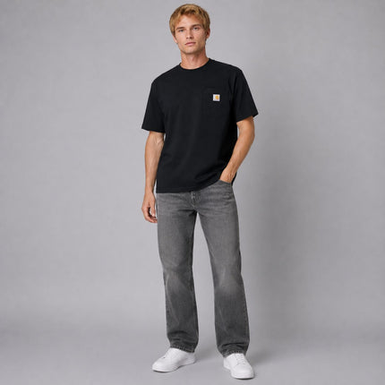 Mens T-Shirts Premium Brand Short Sleeve Heavyweight – Black