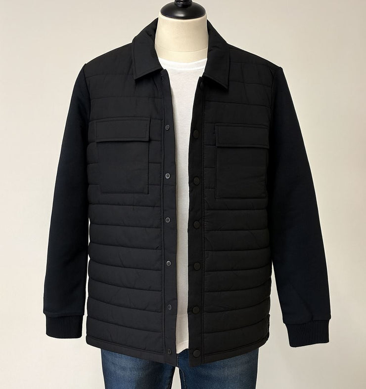 M&S Mens Autograph Black Quilted Jacket - Quality Brands Outlet