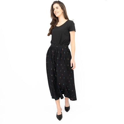Seasalt Tawny Owl Midi Skirt Golden Heyday Black-Quality Brands Outlet-