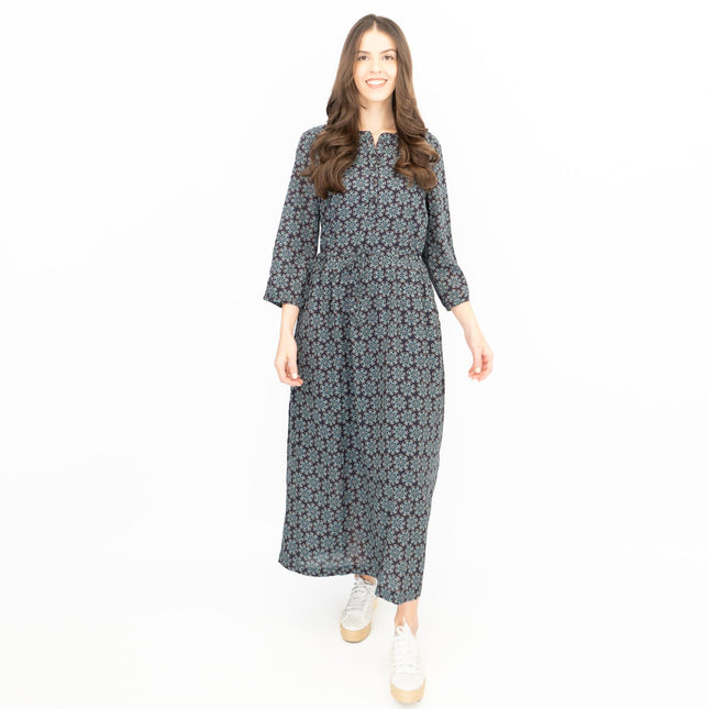 Seasalt Rock Dove Bauble Geo Dark Night Midi Dress-Quality Brands Outlet-