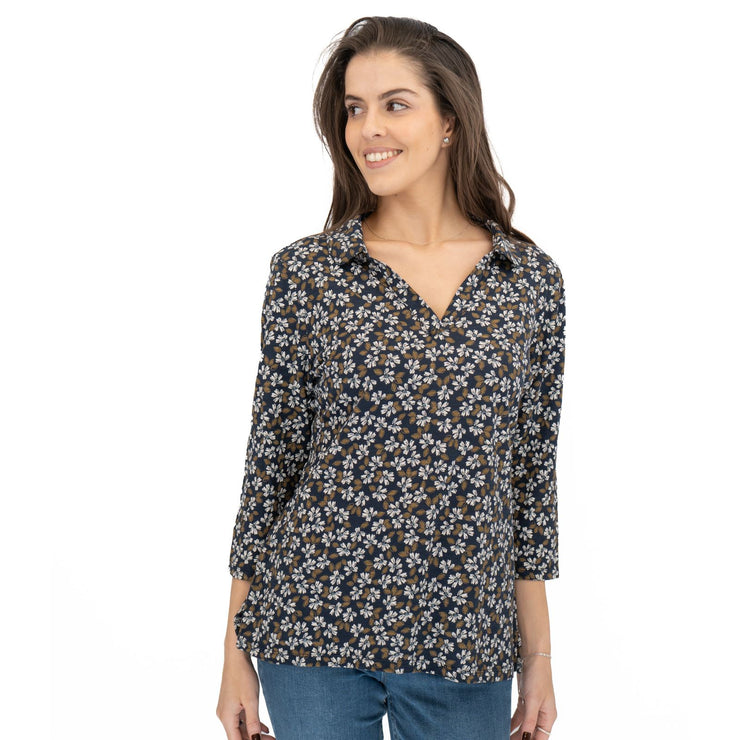 Seasalt Womens Wavecrest Shirt Navy Blue Cotton Jersey - Quality Brands Outlet