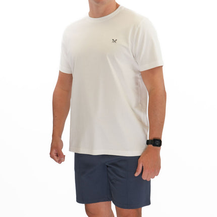 Crew Clothing Mens White Short Sleeve T-Shirt - Quality Brands Outlet