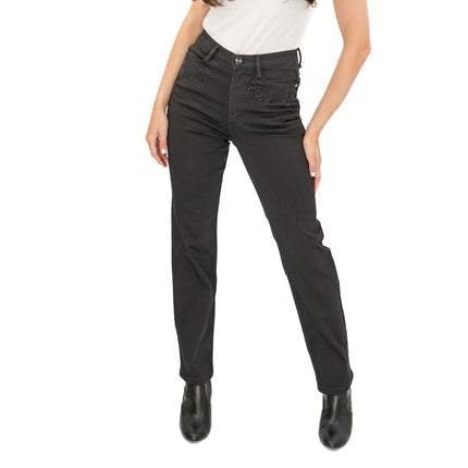 M&S Per Una Roma High Waisted Sparkle Jeans Black
