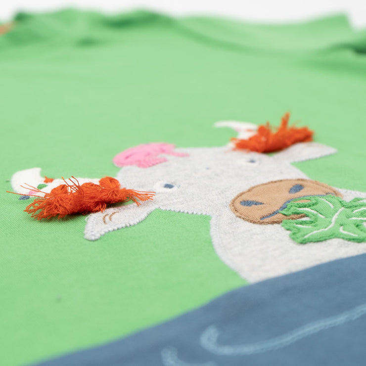 Frugi Boys T-Shirt Green Short Sleeve Summer Casual Kids Cotton Tops
