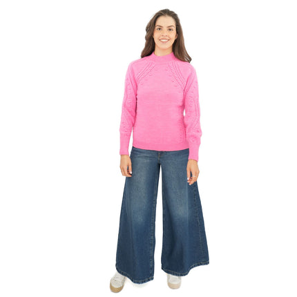M&S Pink Rib & Bobble Jumper - Quality Brands Outlet