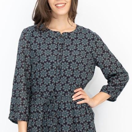 Seasalt Rock Dove Bauble Geo Dark Night Midi Dress-Quality Brands Outlet-