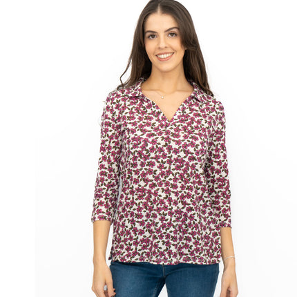 Seasalt Pink Wavecrest Blouse 3/4 Sleeve Tops-Quality Brands Outlet-