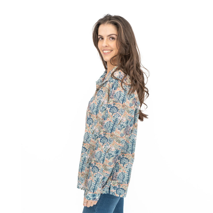 Seasalt Larissa Shirt Blue Forest Print - Quality Brands Outlet