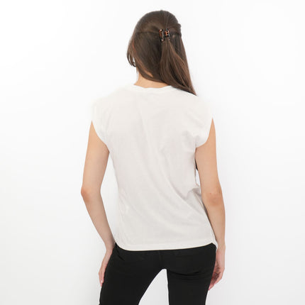 Tilly Drape Cotton Tops White-Quality Brands Outlet-