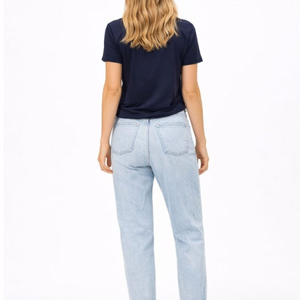 M&S Boyfriend Ankle Grazer Jean Light Indigo Relaxed Fit Casual Denim - Quality Brands Outlet