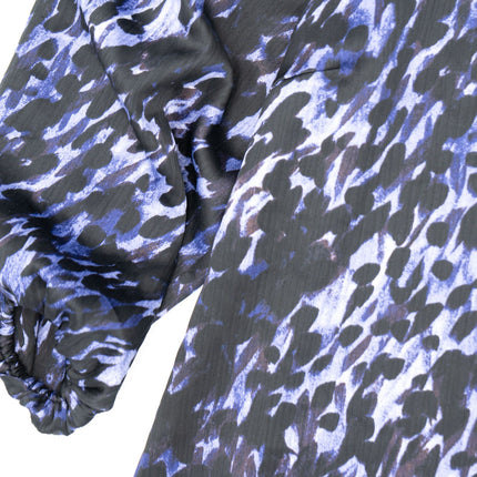 Vero Moda Black Purple Leopard Print 3/4 Sleeve Tops-Quality Brands Outlet-