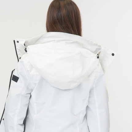 3-in-1 Waterproof Ski Jacket White with Detachable Insert-Quality Brands Outlet-