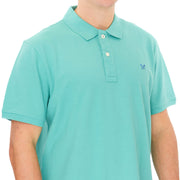 Crew Clothing Polo Shirt Classic Pique Cotton Aqua Green - Quality Brands Outlet