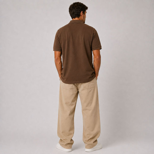 Mens Polos Short Sleeve Premium Brand Brown Polo Shirt
